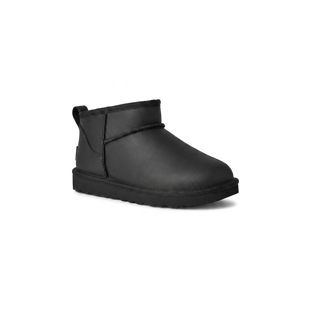 NEW UGG women's classic ultra mini leather boots in black